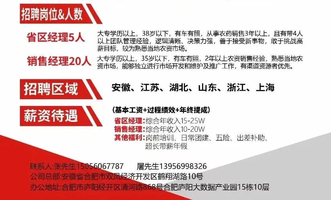 合肥药企最新招聘信息