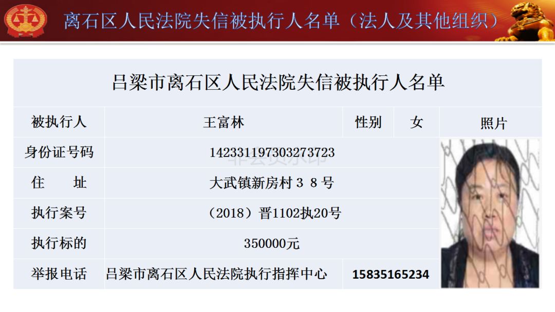建瓯最新一批老赖名单