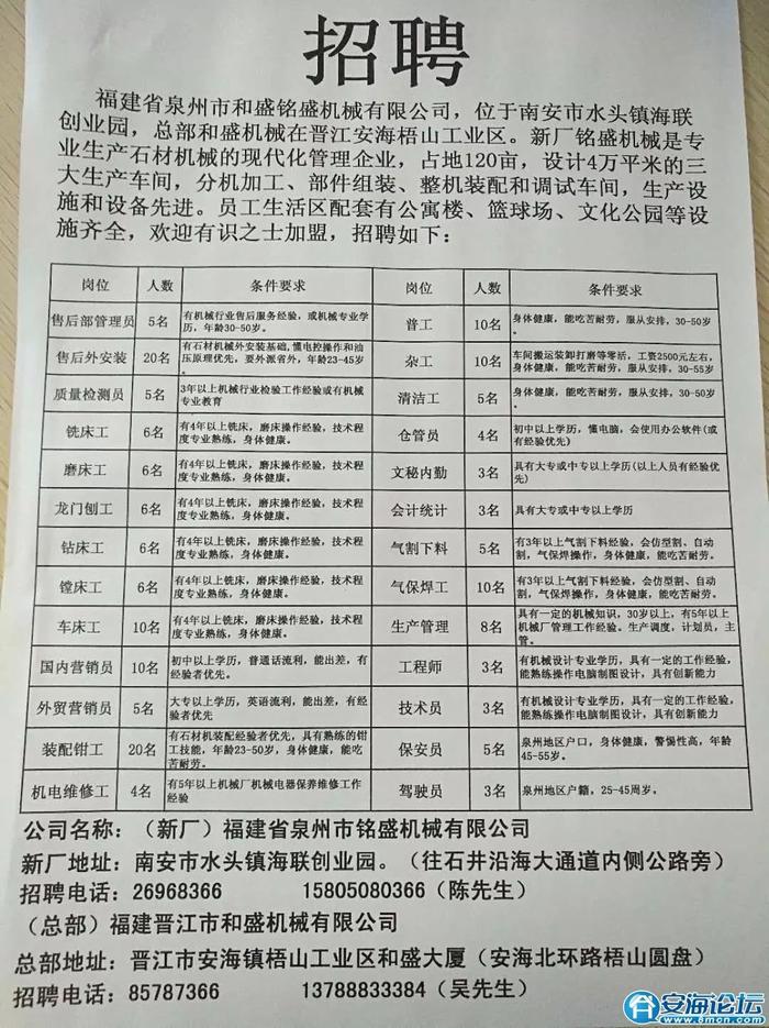 东山西埔最新招聘信息